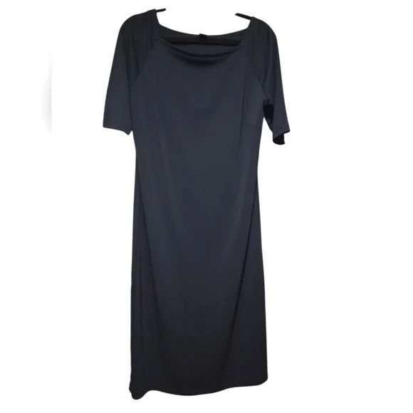 CHAPS Elegant Navy Blue swing Style Dress Size L - Picture 2 of 5